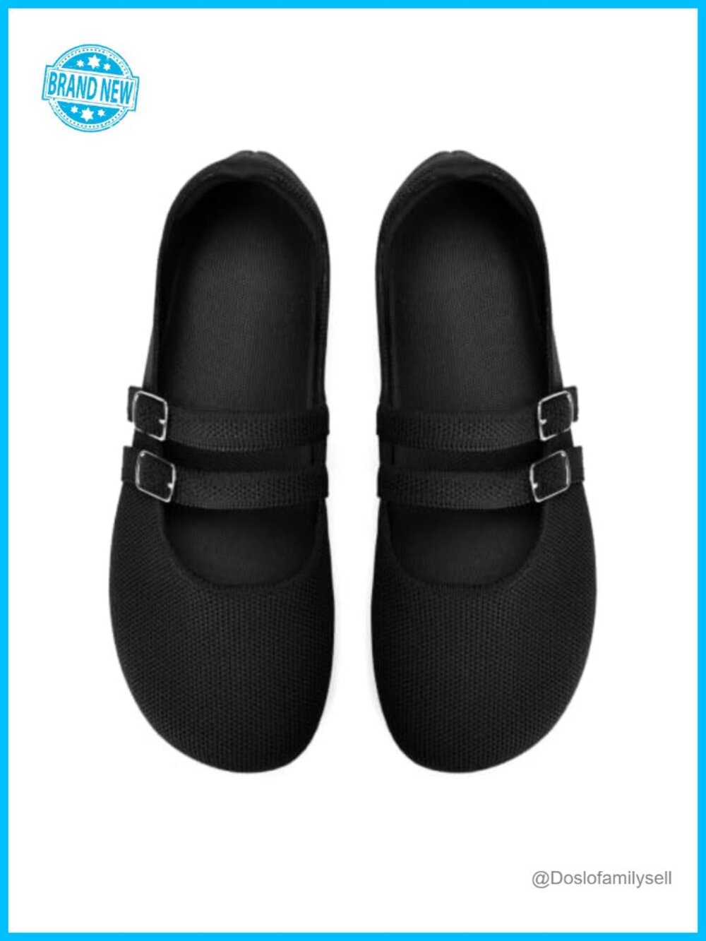 Barefoot Mary Jane Flats Wide Toe Box Knit Double Strap Zero Drop